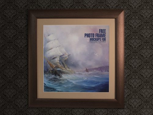 Free Wooden Wall Frame Mockup