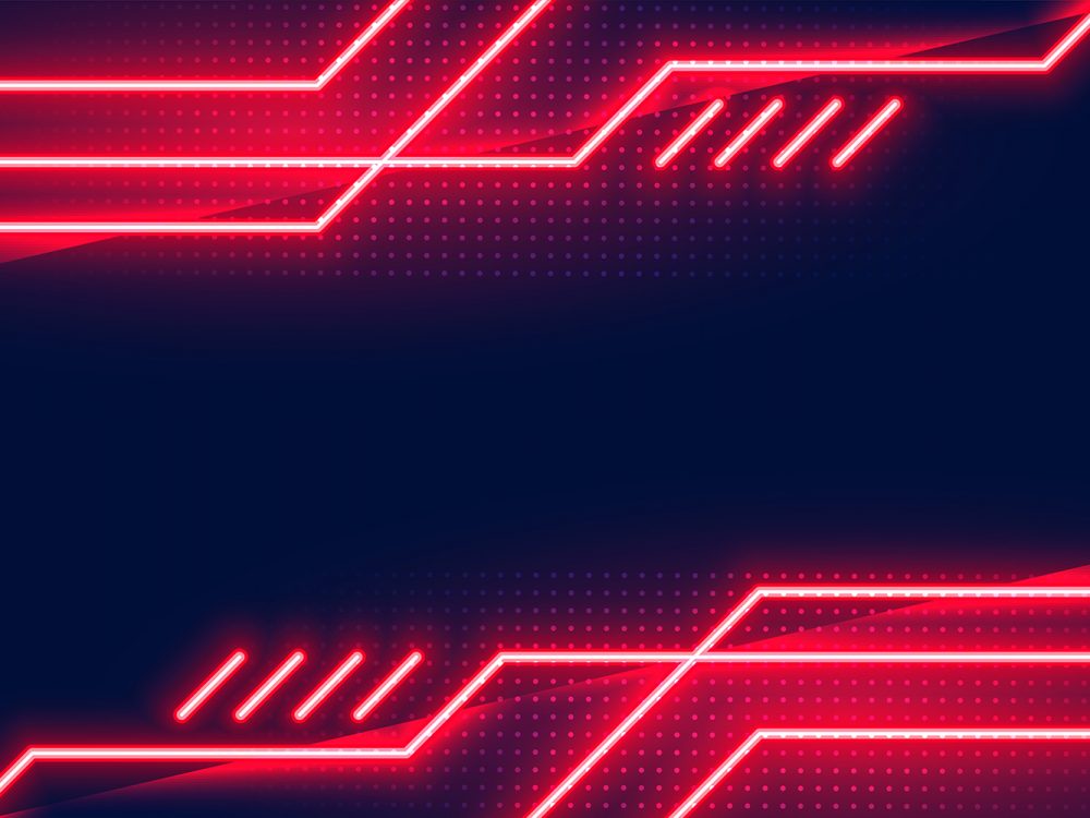Geometric Glowing Red Neon Lights Background