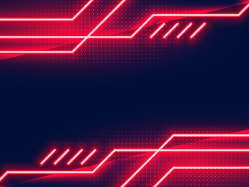 Geometric Glowing Red Neon Lights Background
