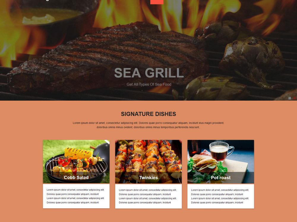 Grill Free Responsive Restaurant Website HTML Template