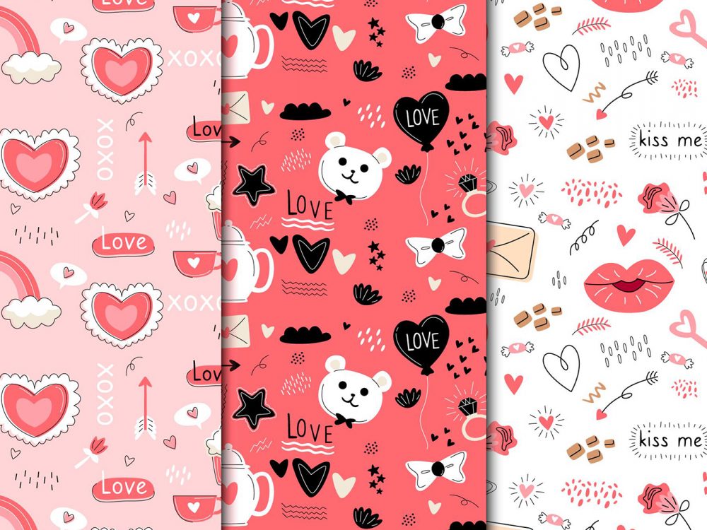 Hand Drawn Valentines Day Pattern