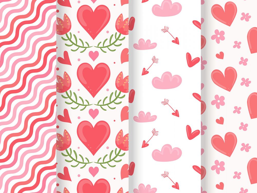 Hand Drawn Valentine's Day Patterns Collection