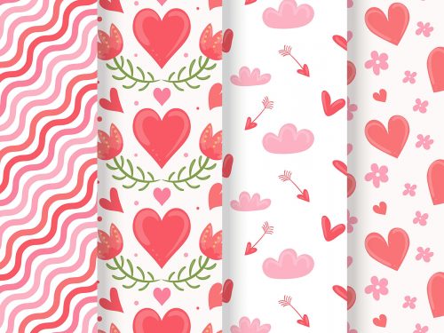 Hand Drawn Valentine's Day Patterns Collection