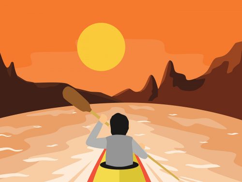 Kayaking First Person View Illustration