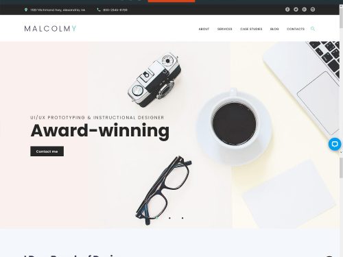 MalcolmY - Freelance Designer Personal Portfolio Lite Free WordPress Theme