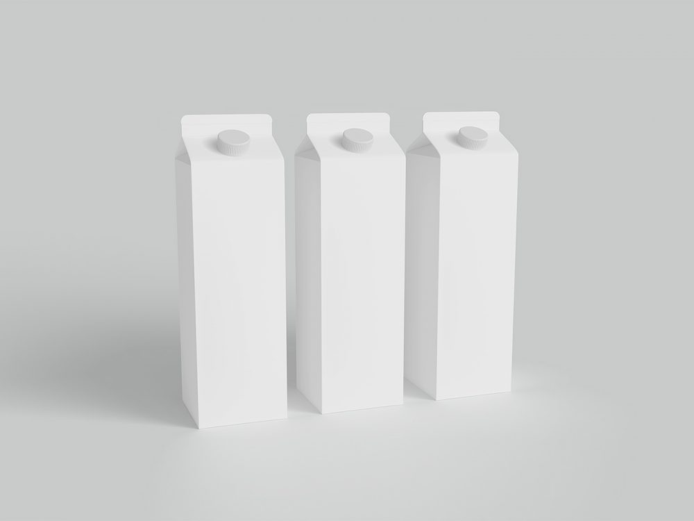 Milk Carton Packaging Mockup Free