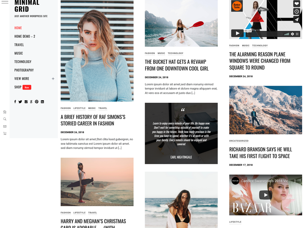 Minimal Grid WordPress Theme