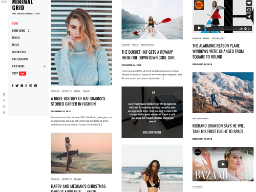 Minimal Grid WordPress Theme