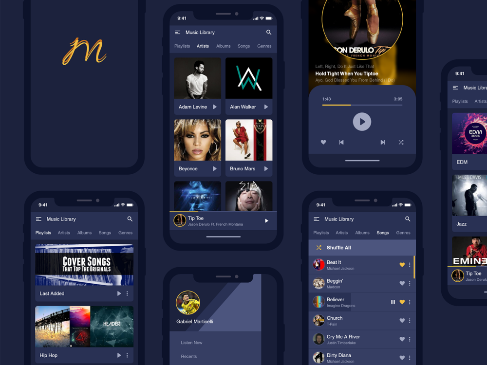 Music Application UI Kit Design