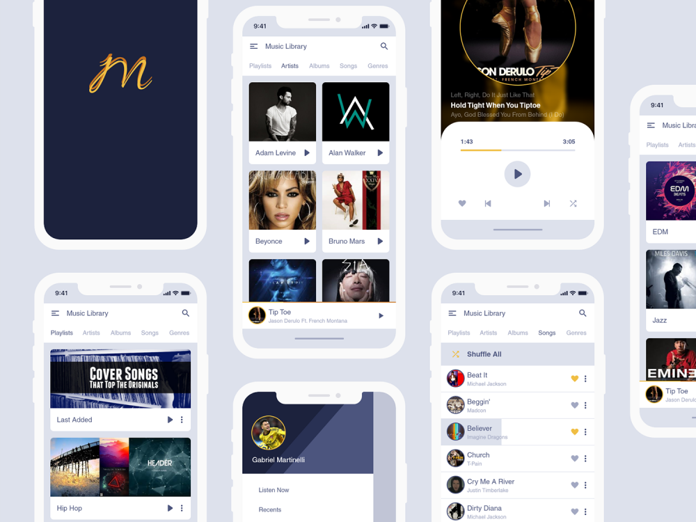 Music Application UI Kit Design 2