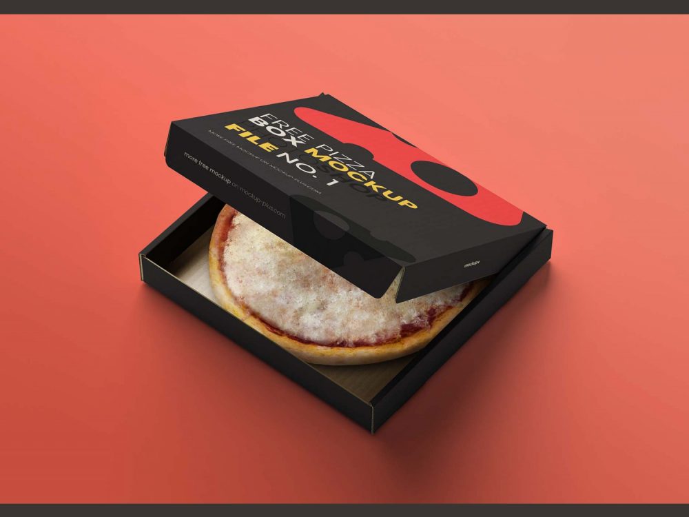 Opened Pizza Box Free Mockup