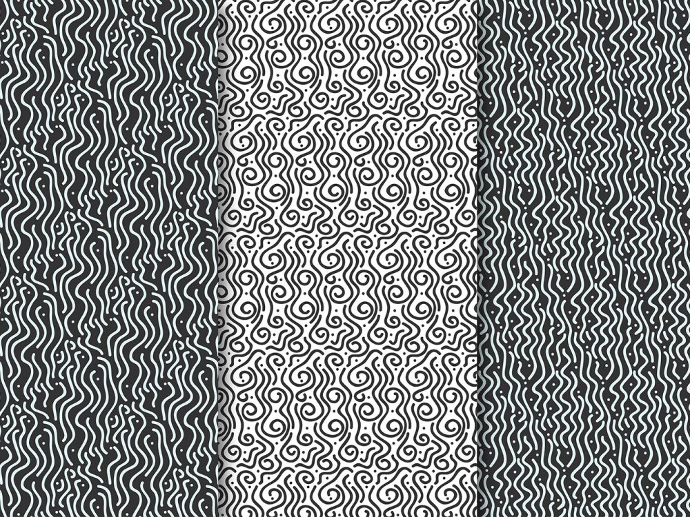 Rounded Lines Seamless Grey Tones Pattern