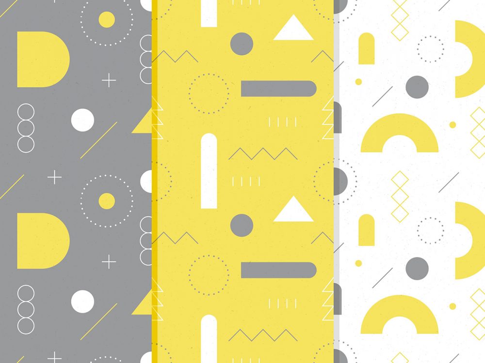 Seamless Yellow and Gray Pattern Collection