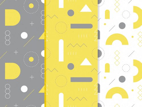 Seamless Yellow and Gray Pattern Collection