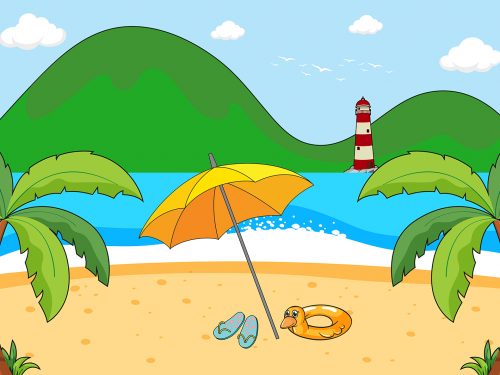 Simple Beach Scene Illustration