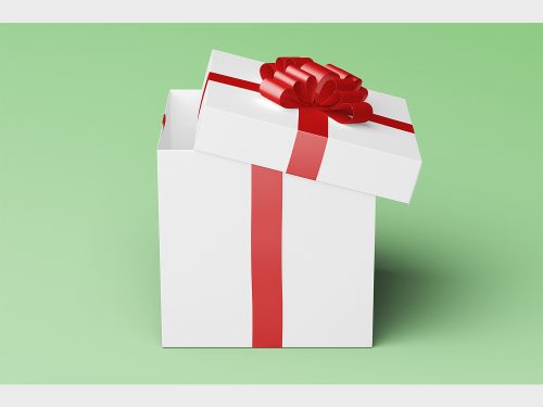 Square Gift Box Package Mock-Up