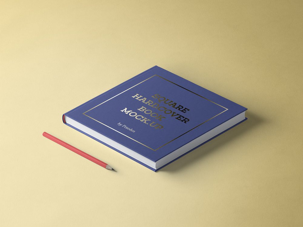 Square PSD Hardcover Book Mockup