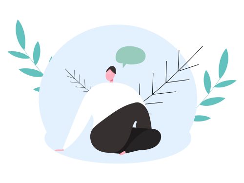 Thinking Guy Vector Illustration