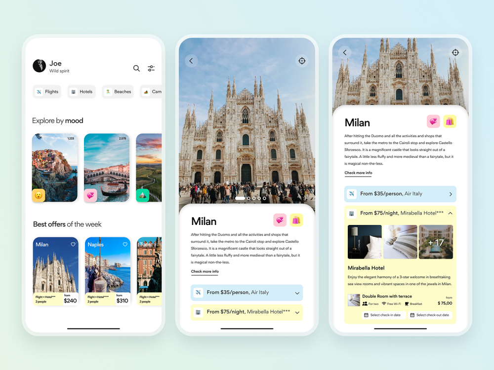 Travel App Free UI Kit