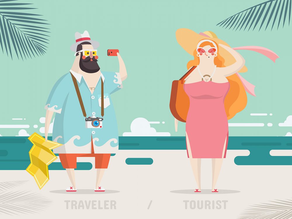 Traveler and Tourist Character Illustration
