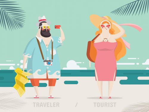 Traveler and Tourist Character Illustration