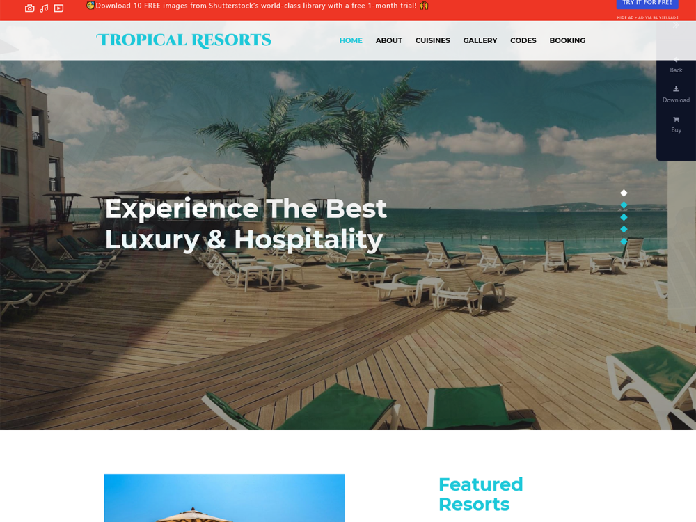 Tropical Resorts Bootstrap Responsive Web Template