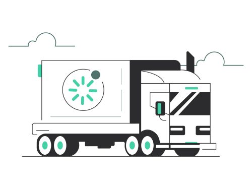 Truck On The Road Vector Illustration