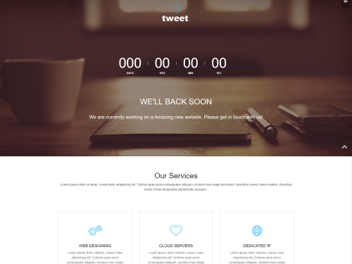 Tweet Coming Soon Material Design Web Template