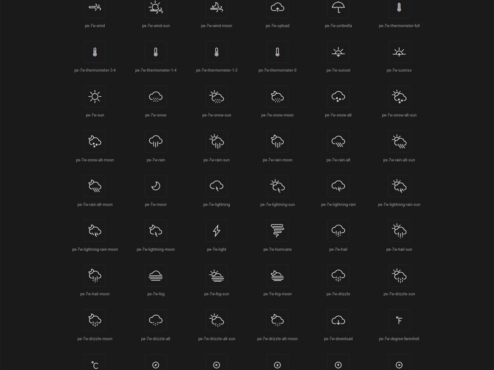 Weather 7 Icon Font Set