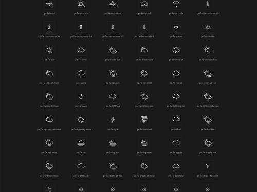 Weather 7 Icon Font Set