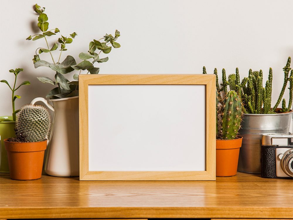 Wood Photo Frame Free Mockup