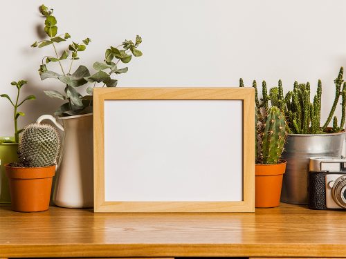 Wood Photo Frame Free Mockup