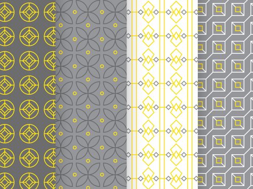 Yellow and Gray Geometric Pattern Collection