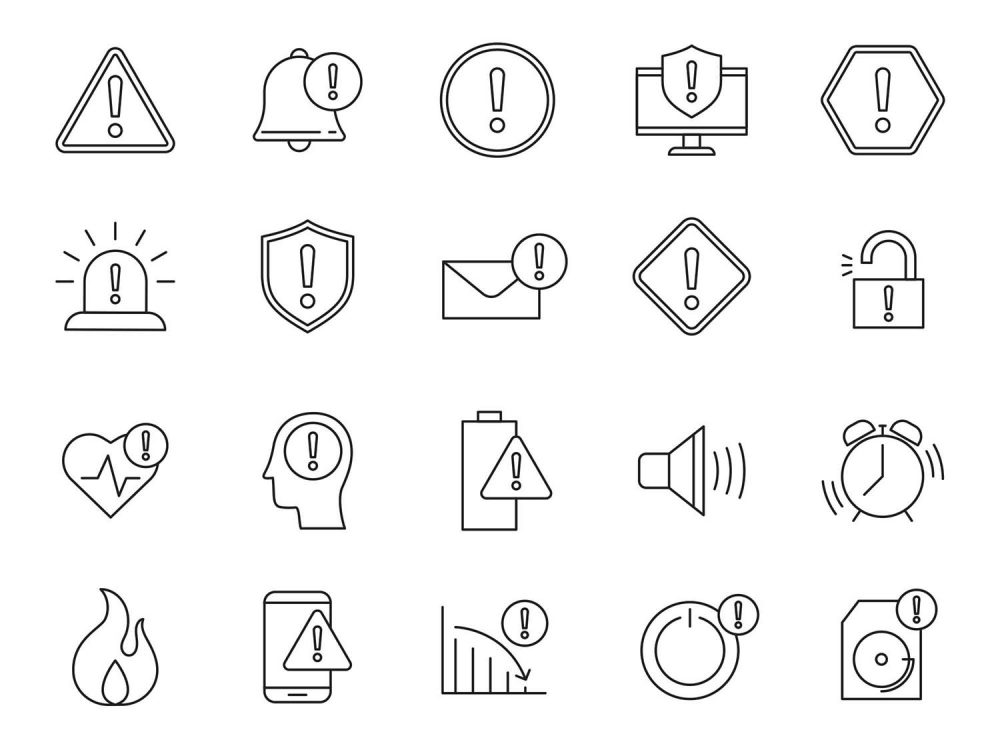 20 Alert Vector Icons