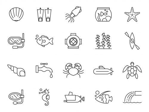 20 Aquatic Vector Icons