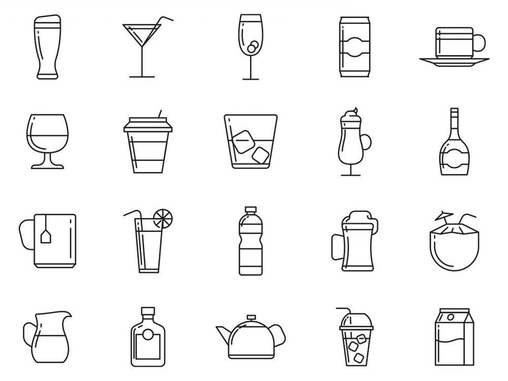 20 Beverages Vector Icons
