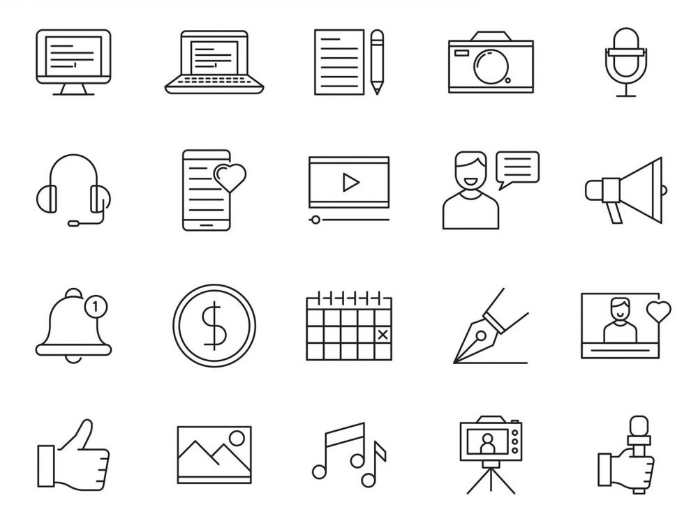 20 Blogger Vector Icons