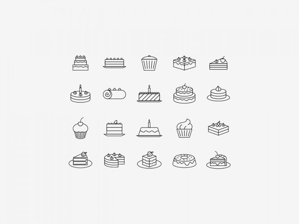 20 Cake Vector Icons