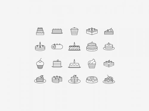 20 Cake Vector Icons