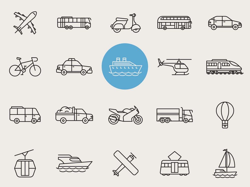 20 Transportation Vector Icons