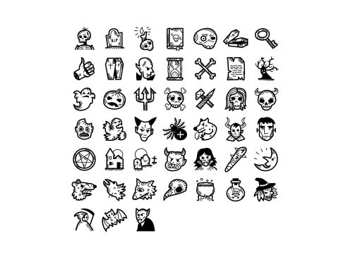 45 Spooky Halloween Handdrawn Icons