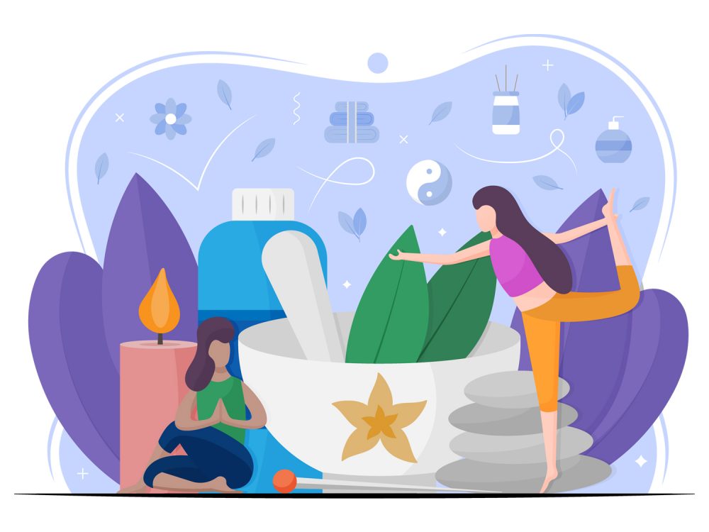 Alternative Medicine Free Flat Illustration