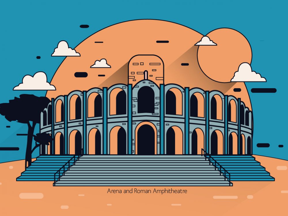 Arena and Roman Amphitheatre Vector