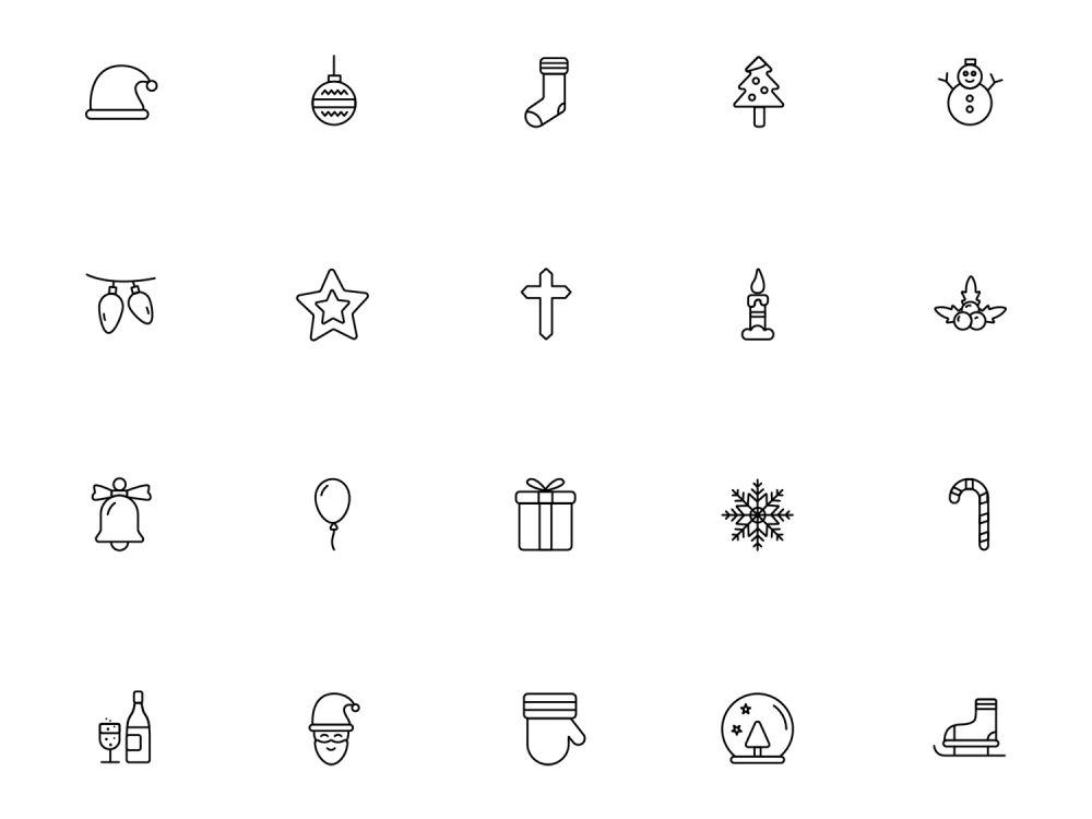 Christmas Color And Outline Icons 2