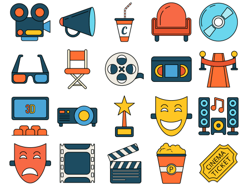 Cinema Free Vector Icon Set