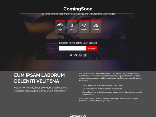 ComingSoon - Free Under Construction Bootstrap Template