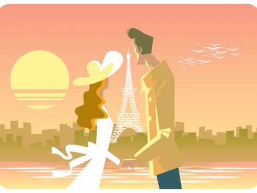 Couple in Paris Vector