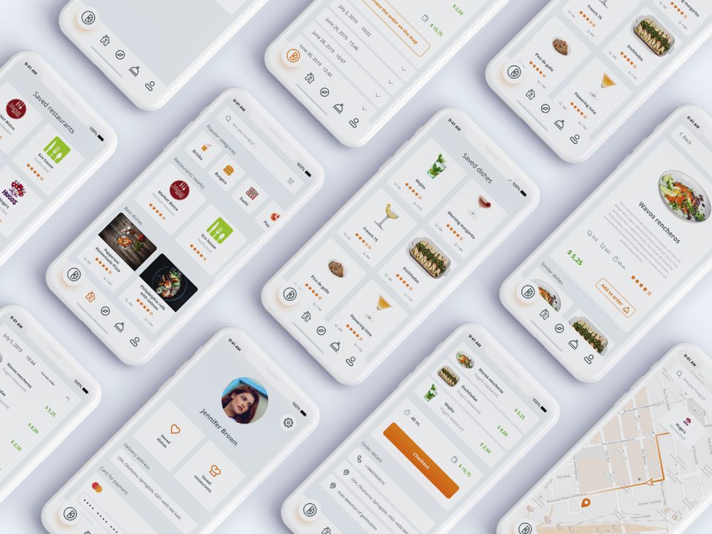 Food Delivery App IOS design + UI Kit + Mockup + Unique Icons 2