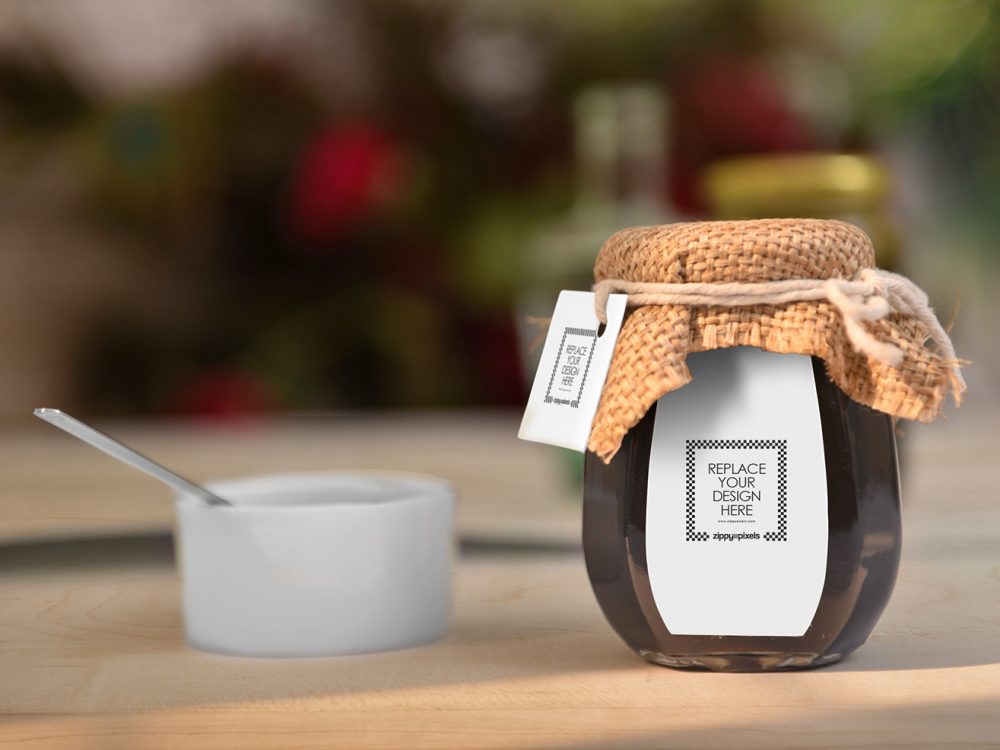 Free Awesome Honey Jar Mockup