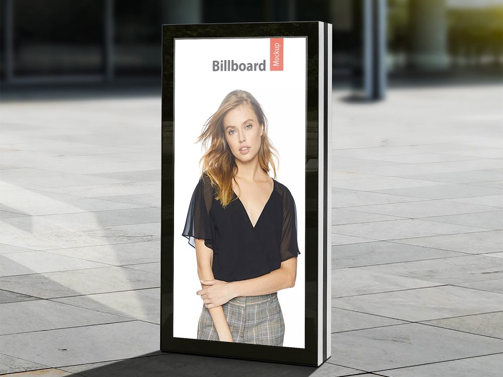 Free City Light Billboard Mockup